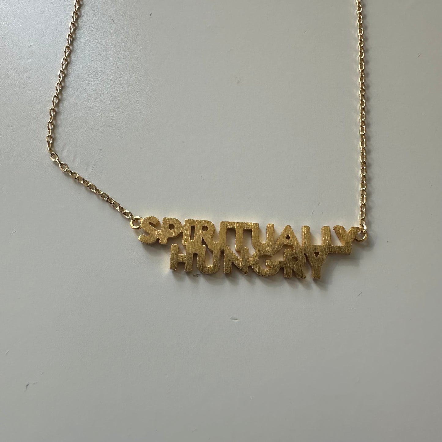 Spiritually Hungry Brass Necklace