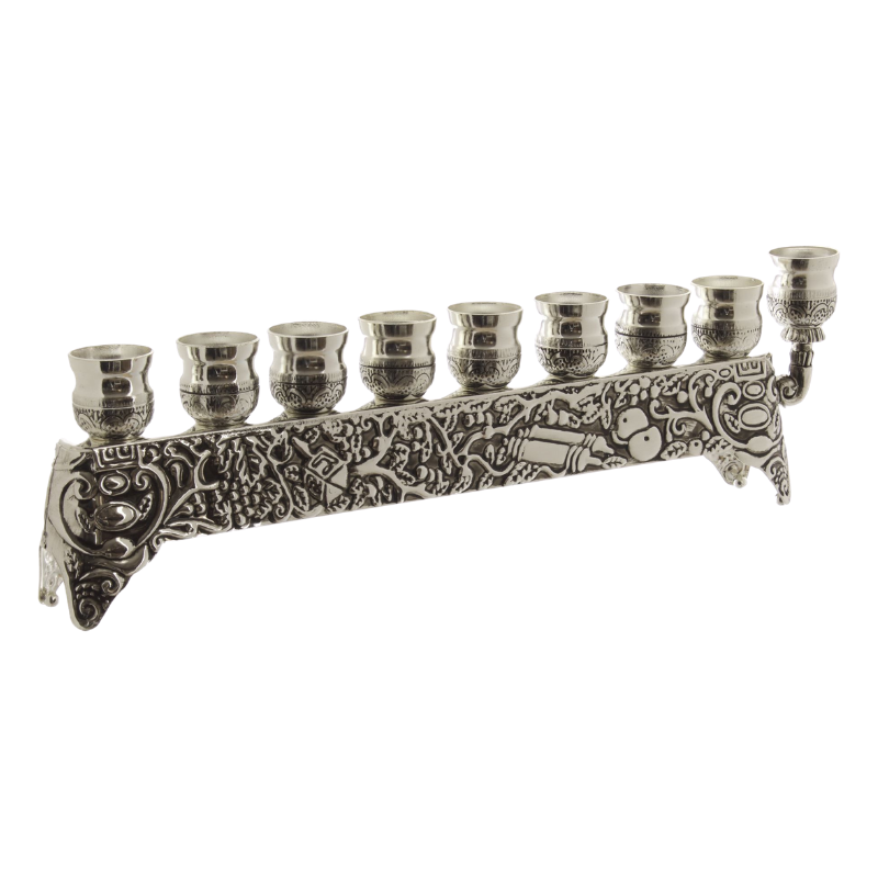 CHANUKIYA MENORAH SILVER PLATED KIT
