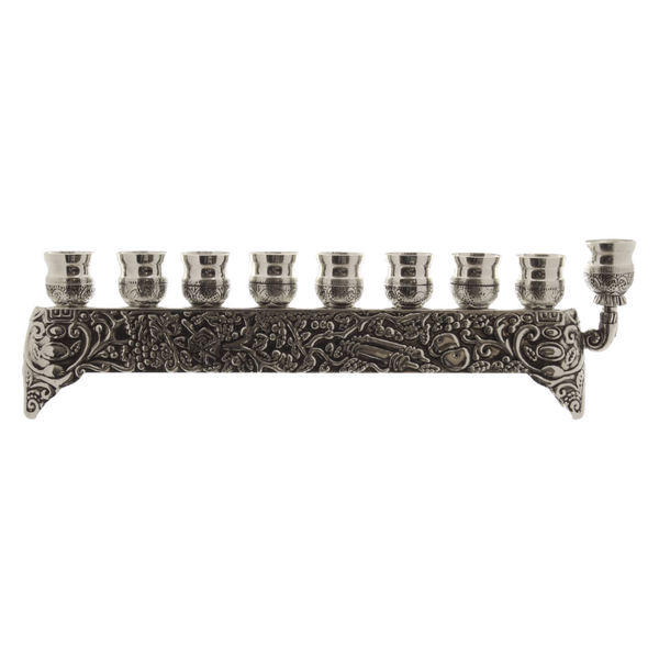 CHANUKIYA MENORAH - SILVER PLATED SMALL – Kabbalah Centre London